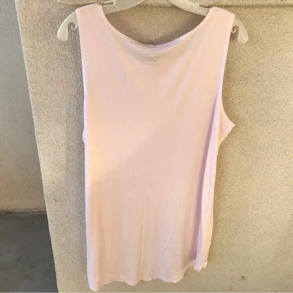 Layers by Lori Goldstein Baby Pink   SzXL Sleevelesss Curved Hem